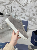 DIOR 25S B27 UPTOWN LOW-TOP SNEAKERS IN GREY CALFSKIN STYLE 6