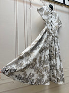 DIOR 25S PRINTED COTTON-SILK DRESS 735