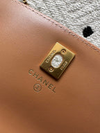 CHANEL 25S CLASSIC WALLET ON CHAIN 19 IN BROWN LAMBSKIN WITH GOLD HARDWARE