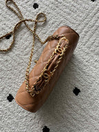 CHANEL 25S CLASSIC WALLET ON CHAIN 19 IN BROWN LAMBSKIN WITH GOLD HARDWARE