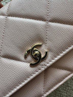 CHANEL 25S MINI FLAP BAG 19 IN LIGHT PINK CAVIAR LEATHER