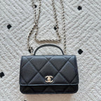 CHANEL 25S MINI FLAP BAG 19 IN BLACK CAVIAR LEATHER