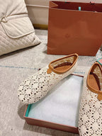 FLAT SHOES 25 IN WHITE MESH FABRIC