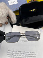 RECTANGULAR FRAME SUNGLASSES G5227 IN METAL