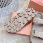 Sandals Beige Sheepskin With Horizontal Straps