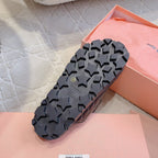 Black Stylized Slippers Sheepskin
