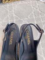 SLINGBACKS 45 IN BLACK SHEEPSKIN