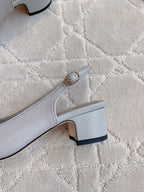 SLINGBACKS IN SLATE GREY MIX BLACK SHEEPSKIN