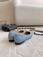 BALLET FLATS IN LIGHT BLUE DENIM