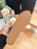 SL YVES LOGO SLIP ON CREAMY WHITE CANVAS