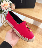 SL YVES LOGO SLIP ON RED CANVAS