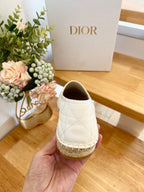 GRANVILLE ESPADRILLE WHITE QUILTED CANNAGE CALFSKIN
