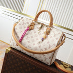 LV Speedy Soft 30 Lucky Bag 30cm Monogram Dune/Pink Canvas & Cowhide