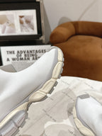 BALENCIAGA 25S SPEED TRAINER SNEAKERS 55 MM IN WHITE AND GREY KNIT