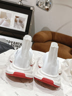 BALENCIAGA 25S SPEED TRAINER SNEAKERS 55 MM IN WHITE AND RED KNIT