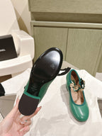 CC HIGH MARY JANE SEA GREEN LAMBSKIN