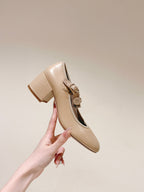 CC HIGH MARY JANE ALMOND BEIGE LAMBSKIN