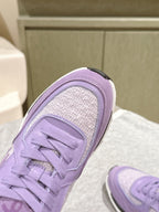 TRAINERS IN LIGHT PURPLE SUEDE AND CALFSKIN