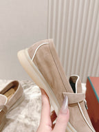 LP LOAFERS 25S IN DARK BEIGE SUEDE WITH SILVER HARDWARE