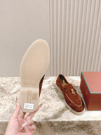 LP LOAFERS 25S IN BROWN SUEDE WITH SILVER HARDWARE