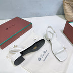 LP MINDIL SANDAL 25 IN WHITE LAMBSKIN