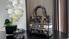 medium lady 24 black flower embroidery