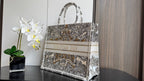 CD Book Tote 41.5 Beige White Canvas Around The World