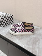 VALENTINO 25S GARAVANI X VANS SNEAKERS IN PINK MIX BLACK CANVAS