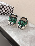 VALENTINO 25S GARAVANI X VANS SNEAKERS IN GREEN MIX BLACK CANVAS