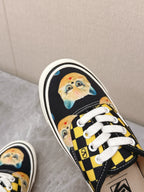 VALENTINO 25S GARAVANI X VANS SNEAKERS IN YELLOW MIX BLACK CANVAS