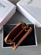TRIOMPHE Compact Zipped Wallet Tan Cowhide Leather