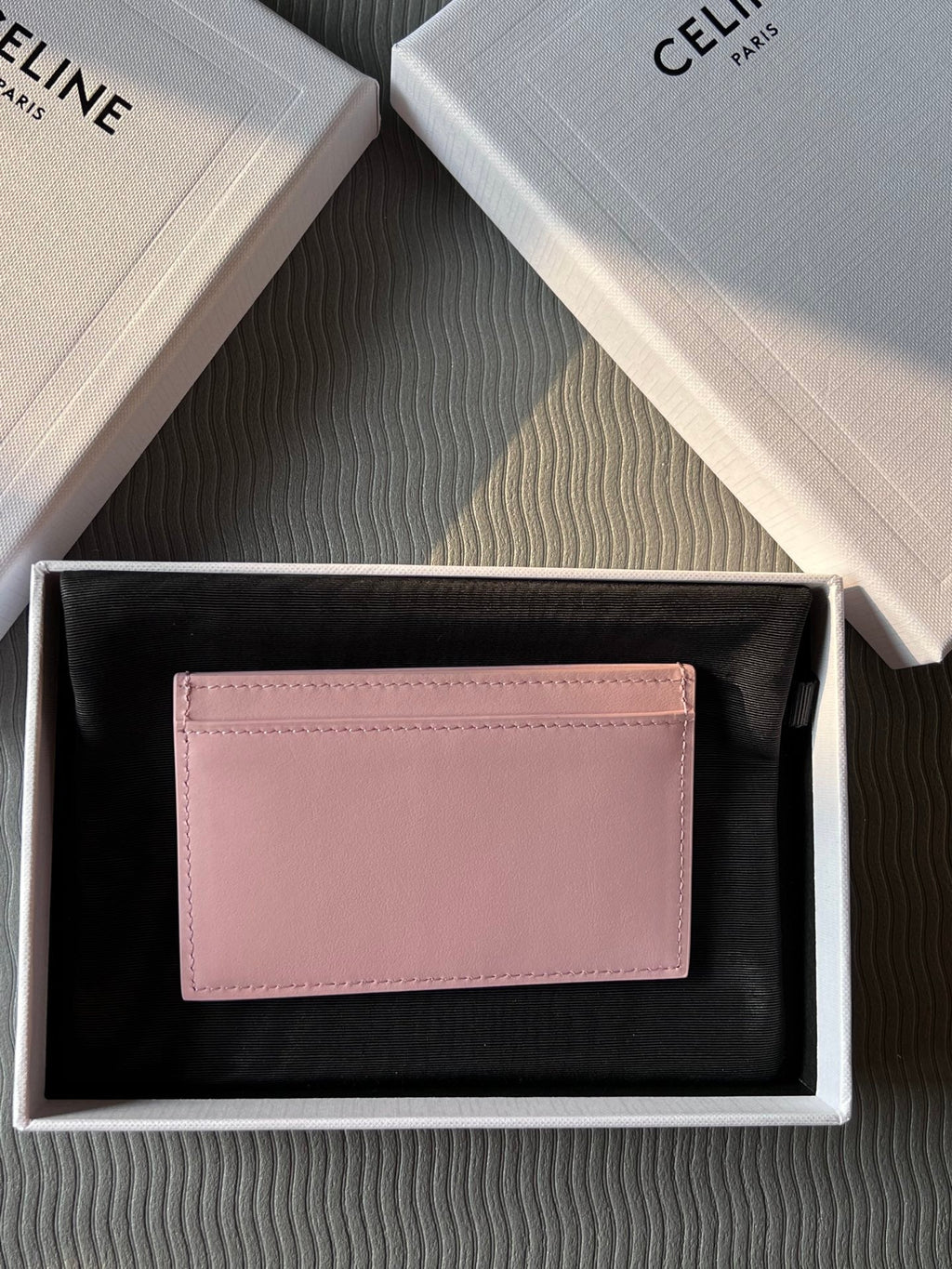 TRIOMPHE 10B703 Card Holder Pink Cowhide Leather