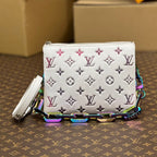 coussin bb 21 white empreinte calfskin multicolor chain