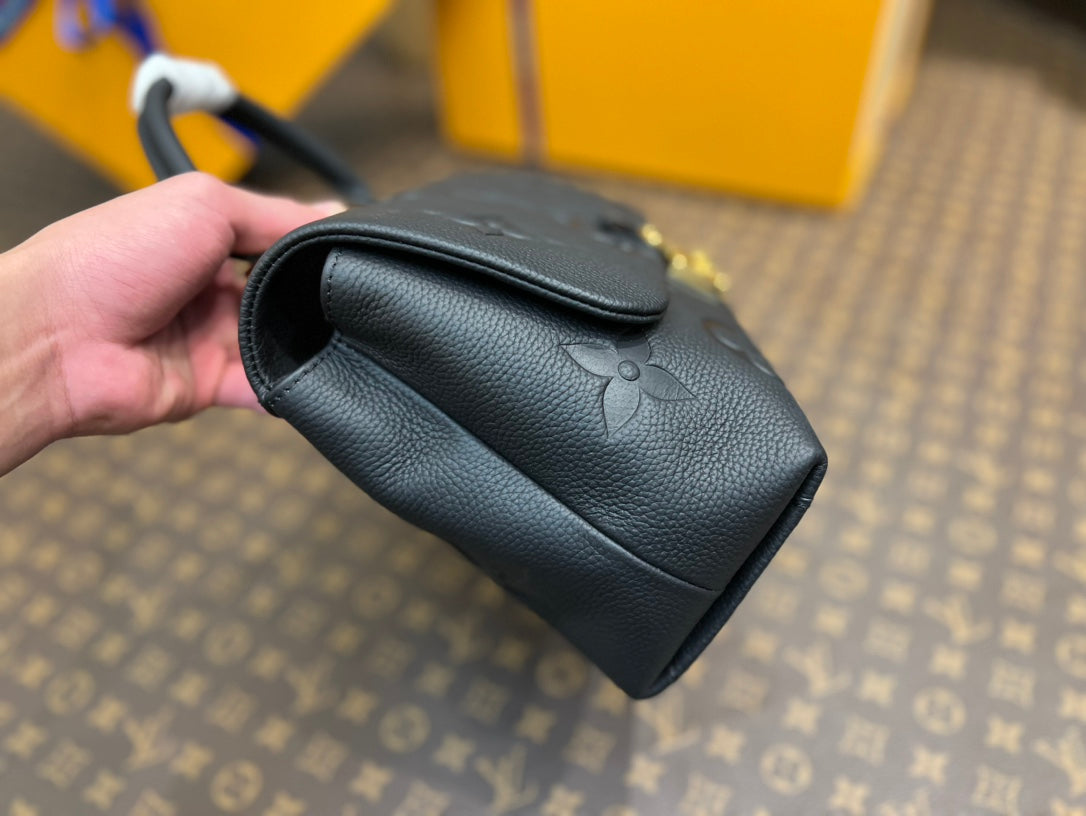 madeleine 30 black grained embossed calfskin