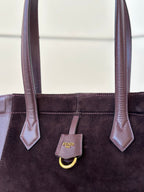 ORIGAMI MEDIUM 27 IN WINE RED LAMBSKIN AND SUEDE