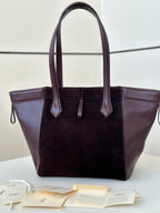 ORIGAMI MEDIUM 27 IN WINE RED LAMBSKIN AND SUEDE