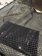 ONE PIECE MEDIUM BAG 43 IN BLACK FISHNET