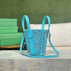 SMALL BELHARRA 24 IN BABY BLUE GOYARDINE CANVAS AND LAMBSKIN