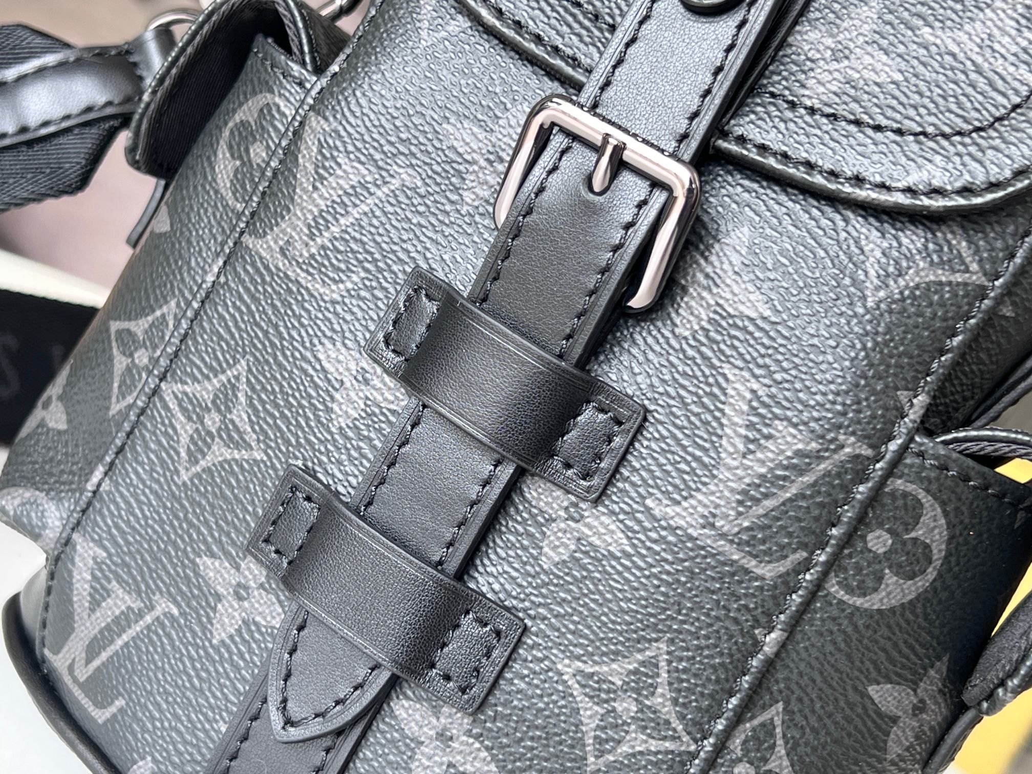 LV 24 Nano Christopher Handbag Black Monogram Eclipse Canvas
