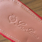 FLAT SLIPPERS IN RED LAMBSKIN OSTRICH SKIN