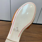 FLAT SLIPPERS IN ORANGE LAMBSKIN OSTRICH SKIN