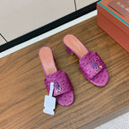 HIGH HEEL IN PURPLE LAMBSKIN OSTRICH SKIN