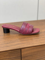 DIOR 25S HIGH-HEEL SANDALS 40 MM IN DARK RED CALFSKIN