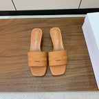 DIOR 25S HIGH-HEEL SANDALS 40 MM IN LIGHT BROWN CALFSKIN