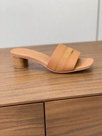 DIOR 25S HIGH-HEEL SANDALS 40 MM IN LIGHT BROWN CALFSKIN
