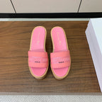 DIOR 25S DWAY WEDGE SLIDE 90 MM IN PINK CALFSKIN