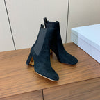 DIOR 25S ANKLE BOOTS 80 MM IN BLACK SUEDE