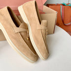 Loro Piana Beige Suede Summer Charms Walk Loafers