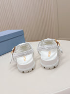 PRA RUBBER FISHERMAN SANDALS WHITE LAMBSKIN