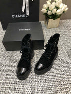 SHORT BOOTS BLACK SUEDE LAMBSKIN